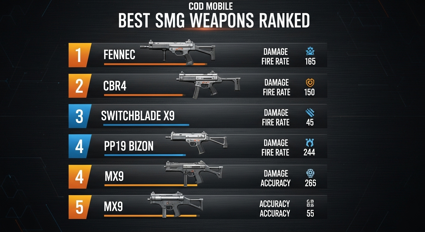 Top SMG Guns in Call of Duty Mobile, Ranked