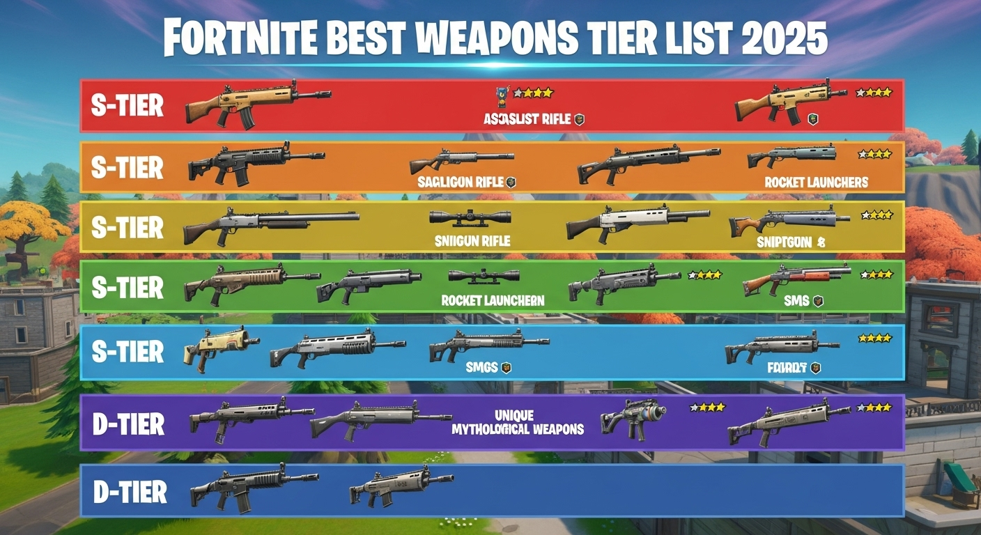 2025 Fortnite Weapons Tier Ranking