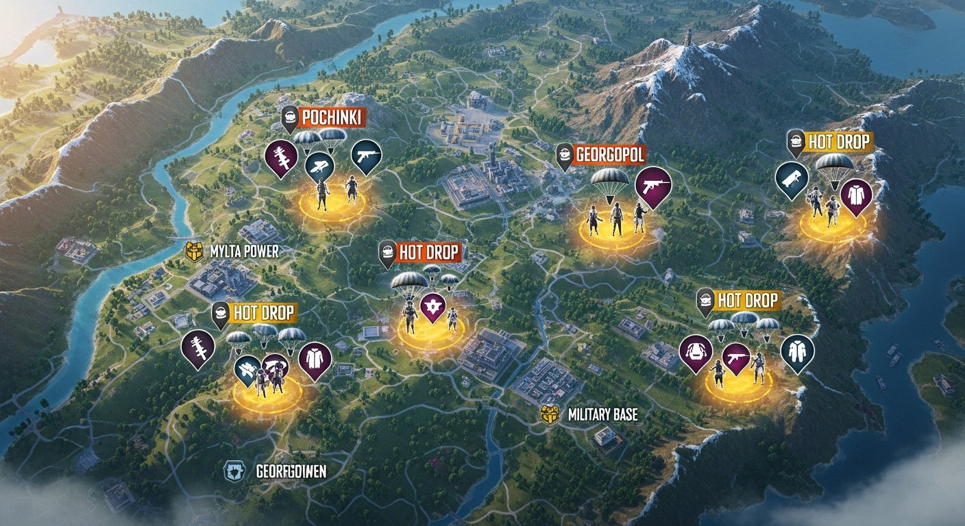 Top PUBG Mobile Squad Landing Zones