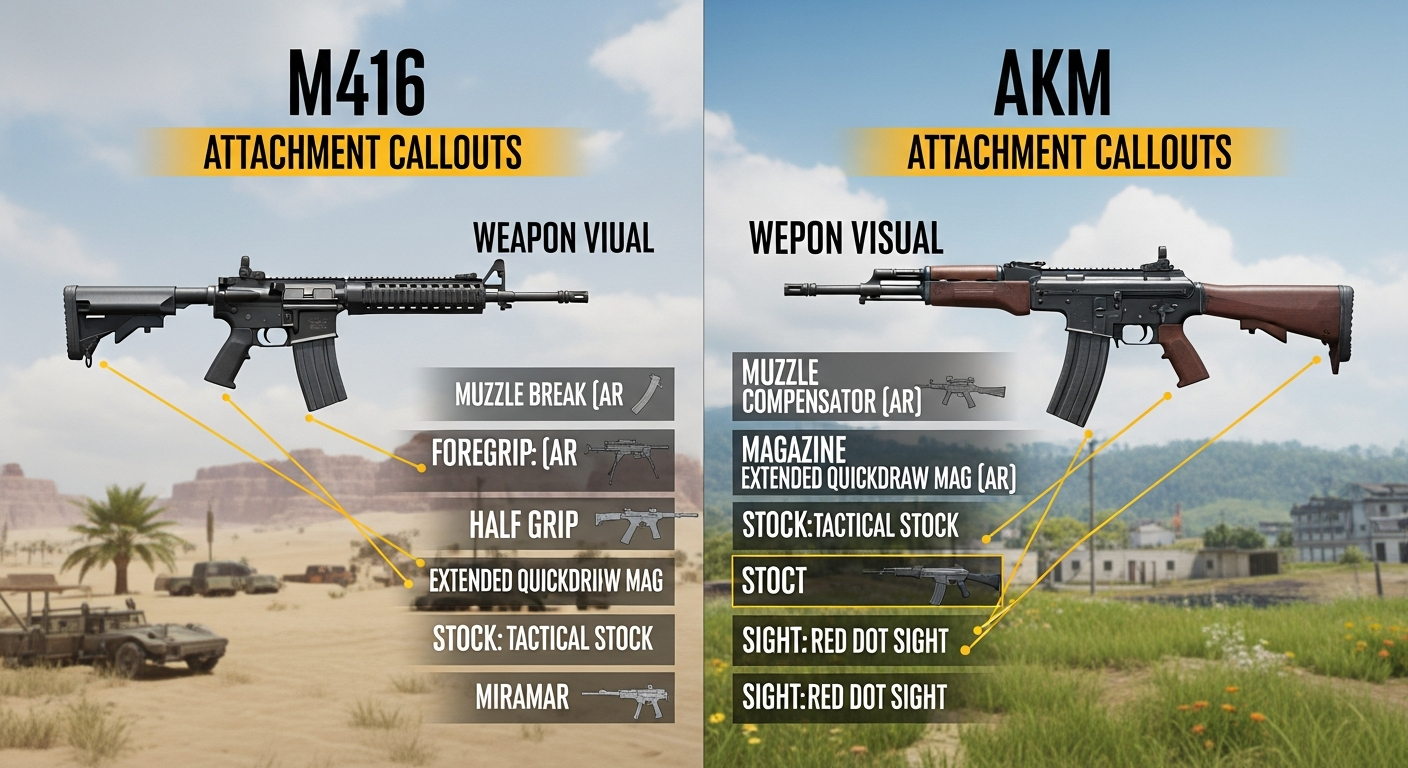 Optimal M416 &amp; AKM Attachments in PUBG Mobile