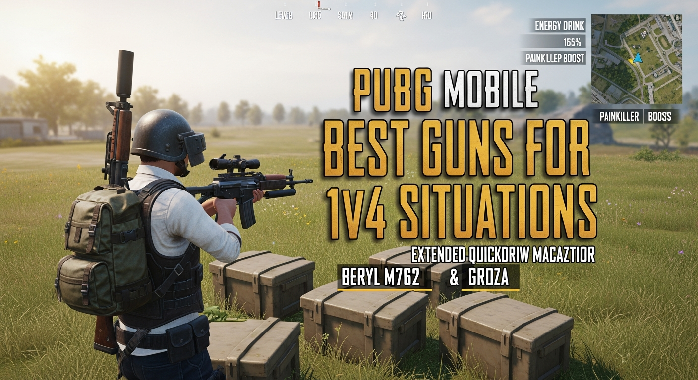Best PUBG Mobile Guns for Clutch 1v4 Scenarios