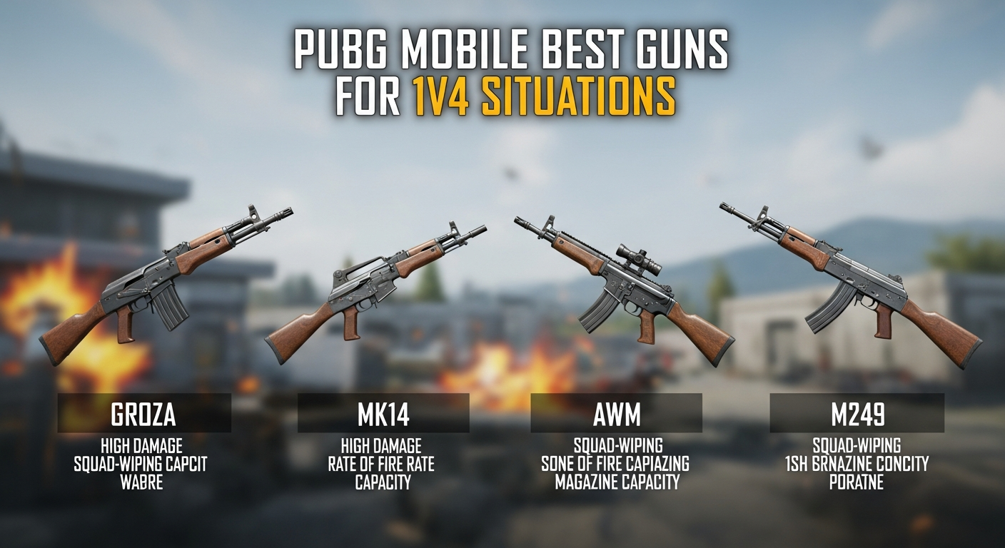 Best PUBG Mobile Guns for 1v4 Clutches