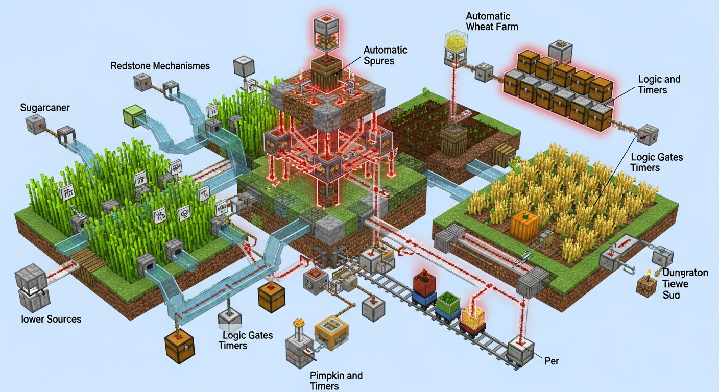 Automating Minecraft Farms with Redstone