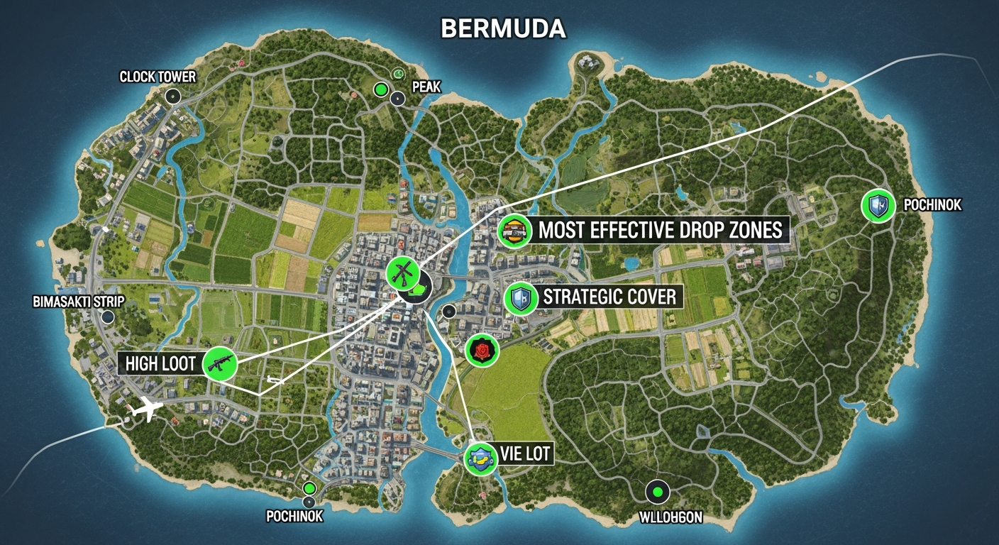 Bermuda Map: Best Landing Spots in Free Fire