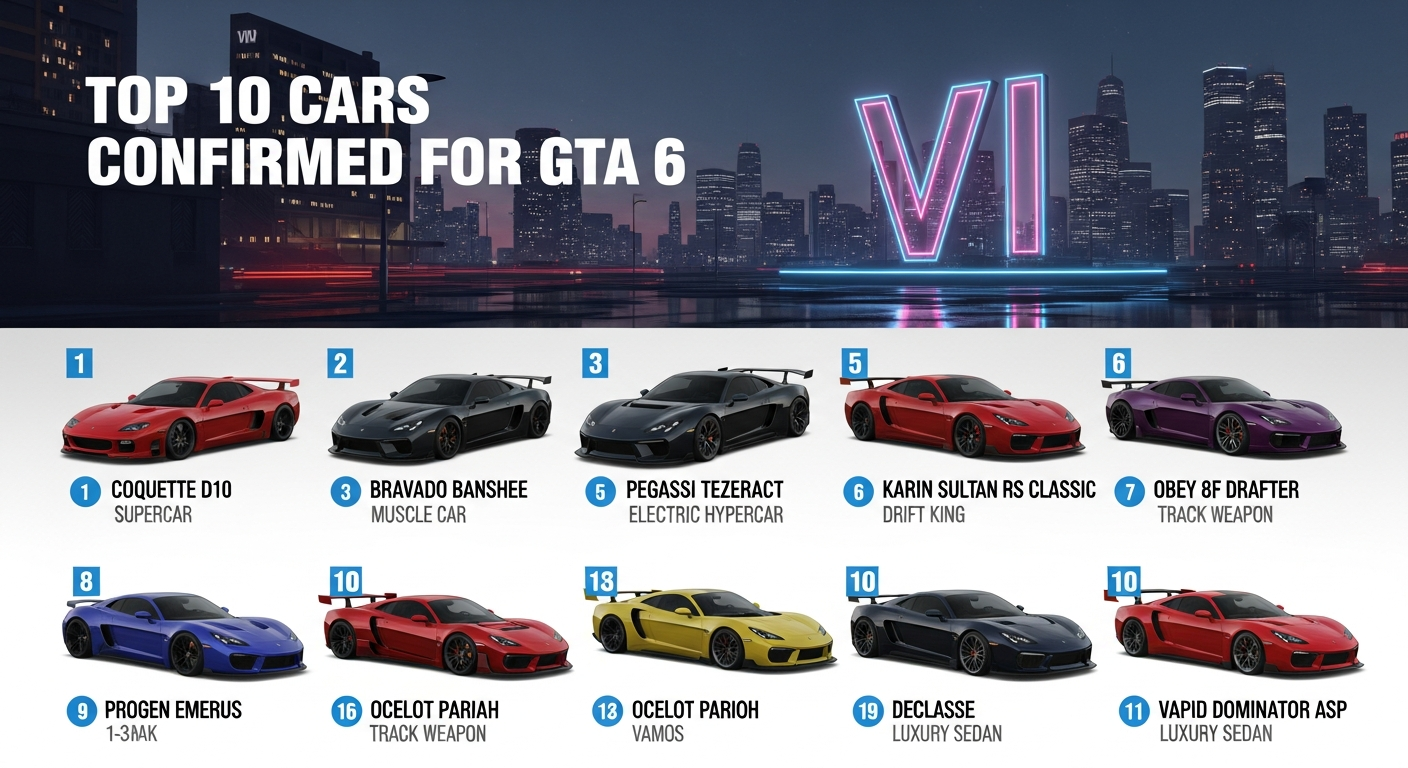 GTA 6: The 10 Best Cars We Know About