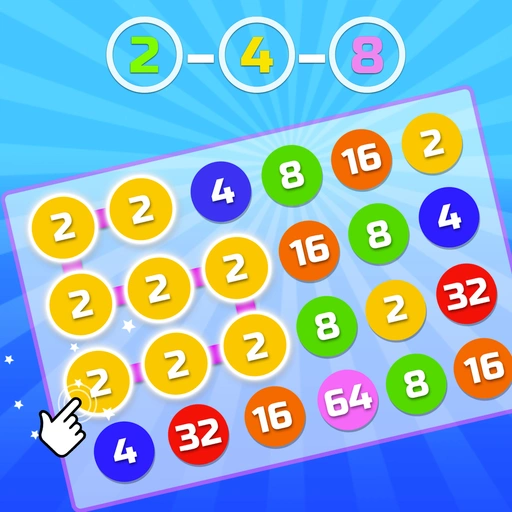 2-4-8 link identical numbers Game