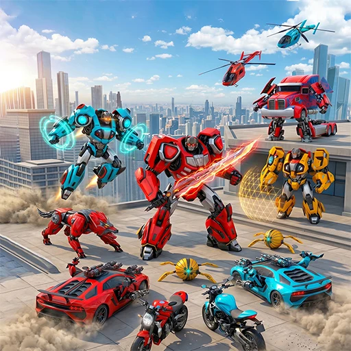 Flying Robot Transform Car Games