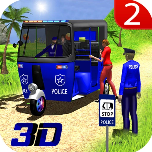 Police Auto Rickshaw Drive Game